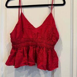 The Impeccable Pig Red Ruffle Camisole